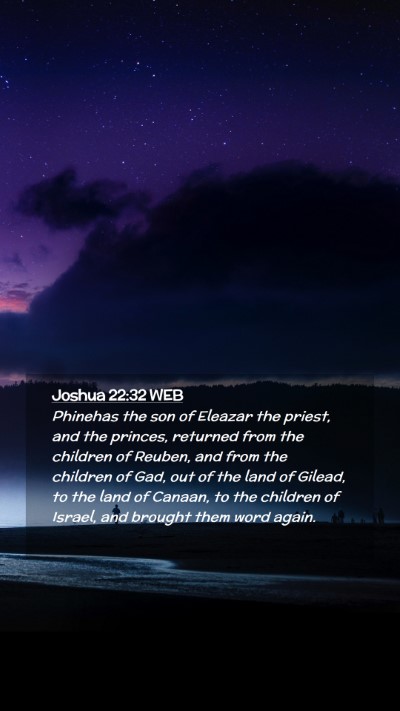 Picture 02 - Joshua 22:32 WEB Mobile Phone Wallpaper - Phinehas the son of Eleazar the priest, and the - Mobile Bible Verse Wallpaper