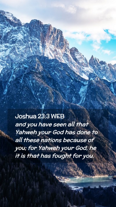 Picture 02 - Joshua 23:3 WEB Mobile Phone Wallpaper - and you have seen all that Yahweh your God has - Mobile Bible Verse Wallpaper