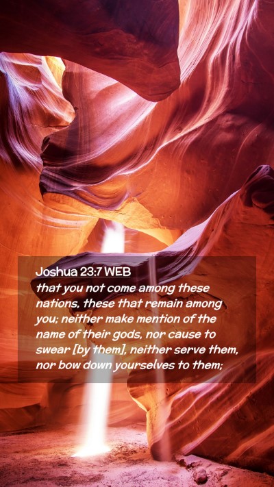 Picture 02 - Joshua 23:7 WEB Mobile Phone Wallpaper - that you not come among these nations, these that - Mobile Bible Verse Wallpaper