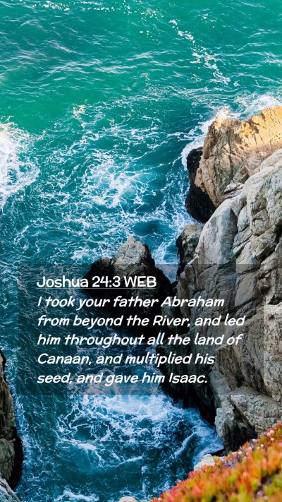 Picture 02 - Joshua 24:3 WEB Mobile Phone Wallpaper - I took your father Abraham from beyond the River, - Mobile Bible Verse Wallpaper