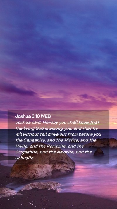 Picture 02 - Joshua 3:10 WEB Mobile Phone Wallpaper - Joshua said, Hereby you shall know that the - Mobile Bible Verse Wallpaper