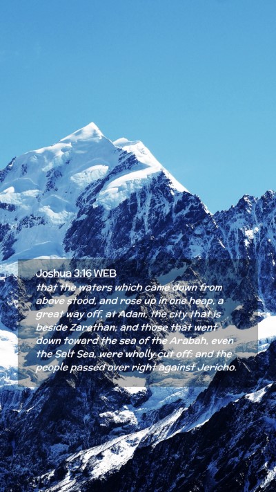 Picture 02 - Joshua 3:16 WEB Mobile Phone Wallpaper - that the waters which came down from above stood, - Mobile Bible Verse Wallpaper