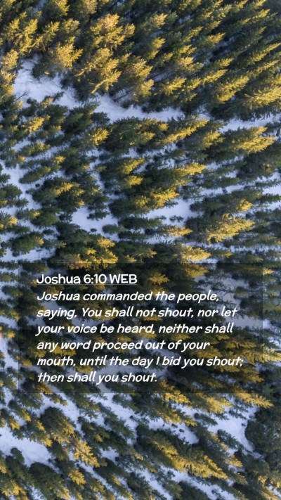 Picture 02 - Joshua 6:10 WEB Mobile Phone Wallpaper - Joshua commanded the people, saying, You shall - Mobile Bible Verse Wallpaper