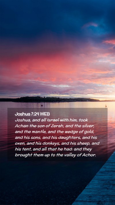 Picture 02 - Joshua 7:24 WEB Mobile Phone Wallpaper - Joshua, and all Israel with him, took Achan the - Mobile Bible Verse Wallpaper