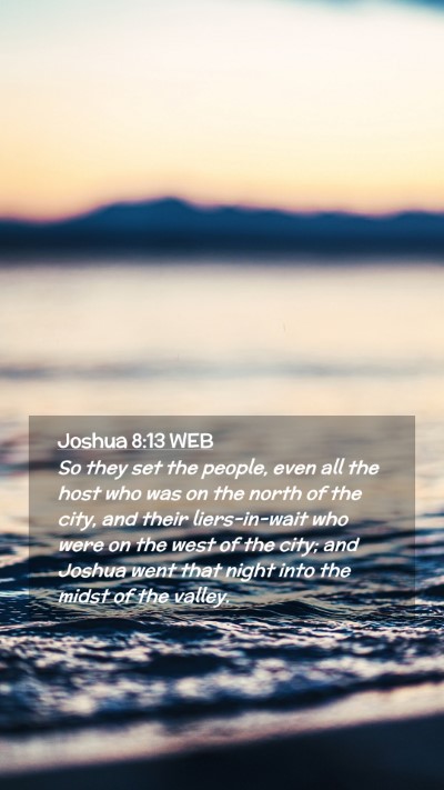 Picture 02 - Joshua 8:13 WEB Mobile Phone Wallpaper - So they set the people, even all the host who was - Mobile Bible Verse Wallpaper