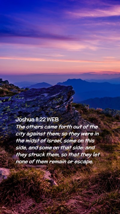 Picture 02 - Joshua 8:22 WEB Mobile Phone Wallpaper - The others came forth out of the city against - Mobile Bible Verse Wallpaper