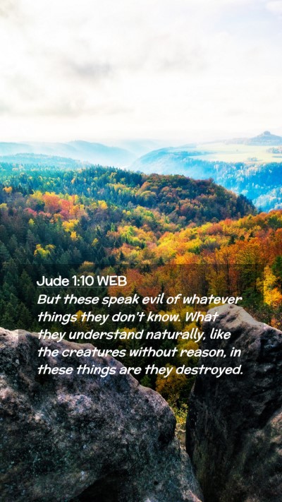 Picture 02 - Jude 1:10 WEB Mobile Phone Wallpaper - But these speak evil of whatever things they - Mobile Bible Verse Wallpaper
