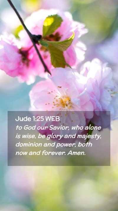 Picture 02 - Jude 1:25 WEB Mobile Phone Wallpaper - to God our Savior, who alone is wise, be glory - Mobile Bible Verse Wallpaper