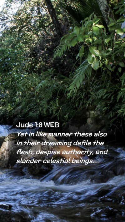 Picture 02 - Jude 1:8 WEB Mobile Phone Wallpaper - Yet in like manner these also in their dreaming - Mobile Bible Verse Wallpaper