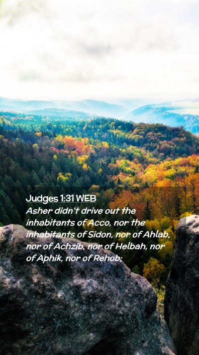 Picture 02 - Judges 1:31 WEB Mobile Phone Wallpaper - Asher didn't drive out the inhabitants of Acco, - Mobile Bible Verse Wallpaper