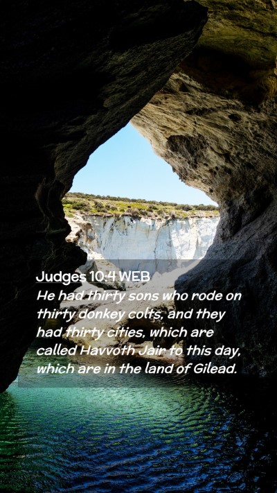 Picture 02 - Judges 10:4 WEB Mobile Phone Wallpaper - He had thirty sons who rode on thirty donkey - Mobile Bible Verse Wallpaper
