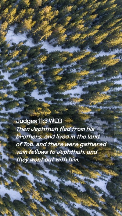 Picture 02 - Judges 11:3 WEB Mobile Phone Wallpaper - Then Jephthah fled from his brothers, and lived - Mobile Bible Verse Wallpaper