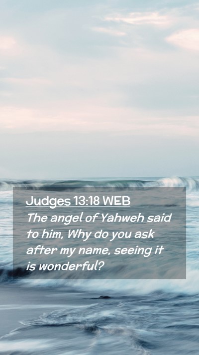 Picture 02 - Judges 13:18 WEB Mobile Phone Wallpaper - The angel of Yahweh said to him, Why do you ask - Mobile Bible Verse Wallpaper