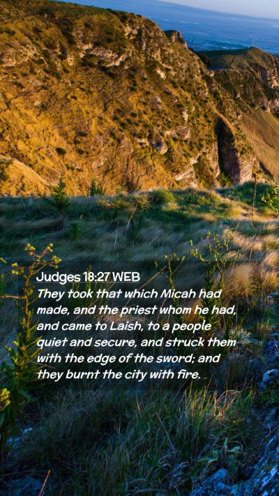 Picture 02 - Judges 18:27 WEB Mobile Phone Wallpaper - They took that which Micah had made, and the - Mobile Bible Verse Wallpaper