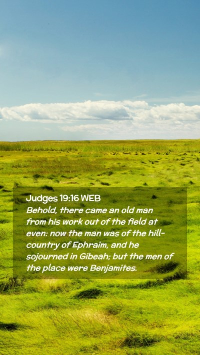 Picture 02 - Judges 19:16 WEB Mobile Phone Wallpaper - Behold, there came an old man from his work out - Mobile Bible Verse Wallpaper