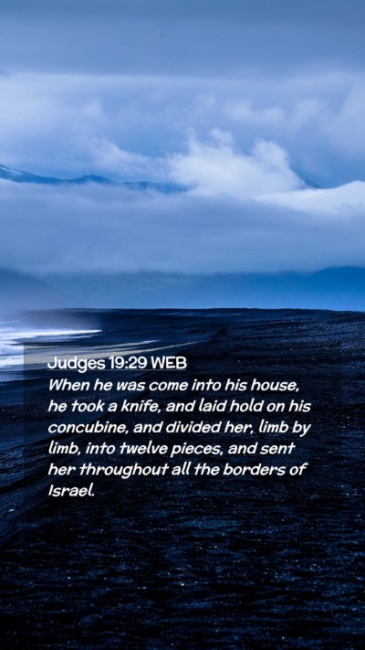 Picture 02 - Judges 19:29 WEB Mobile Phone Wallpaper - When he was come into his house, he took a knife, - Mobile Bible Verse Wallpaper