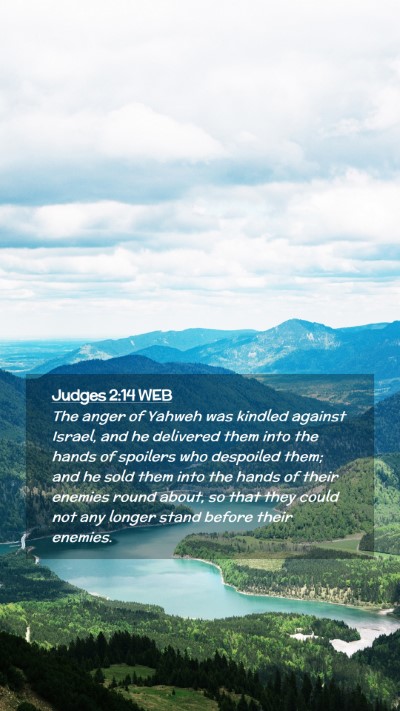Picture 02 - Judges 2:14 WEB Mobile Phone Wallpaper - The anger of Yahweh was kindled against Israel, - Mobile Bible Verse Wallpaper
