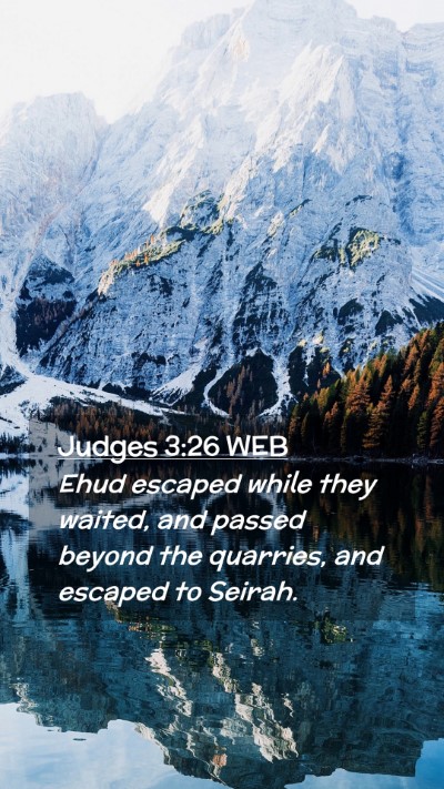 Picture 02 - Judges 3:26 WEB Mobile Phone Wallpaper - Ehud escaped while they waited, and passed beyond - Mobile Bible Verse Wallpaper