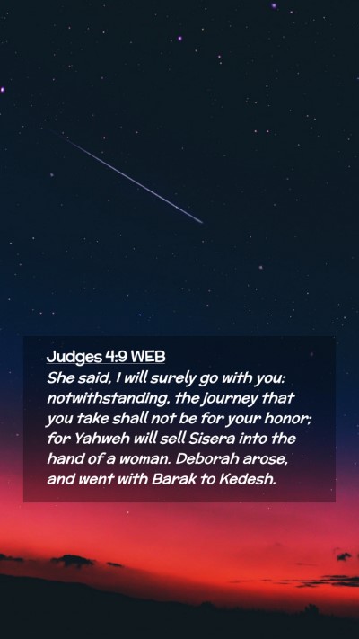 Picture 02 - Judges 4:9 WEB Mobile Phone Wallpaper - She said, I will surely go with you: - Mobile Bible Verse Wallpaper