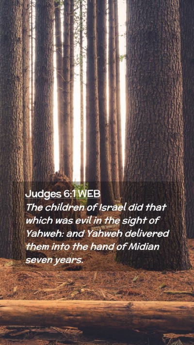 Picture 02 - Judges 6:1 WEB Mobile Phone Wallpaper - The children of Israel did that which was evil in - Mobile Bible Verse Wallpaper