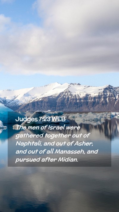 Picture 02 - Judges 7:23 WEB Mobile Phone Wallpaper - The men of Israel were gathered together out of - Mobile Bible Verse Wallpaper