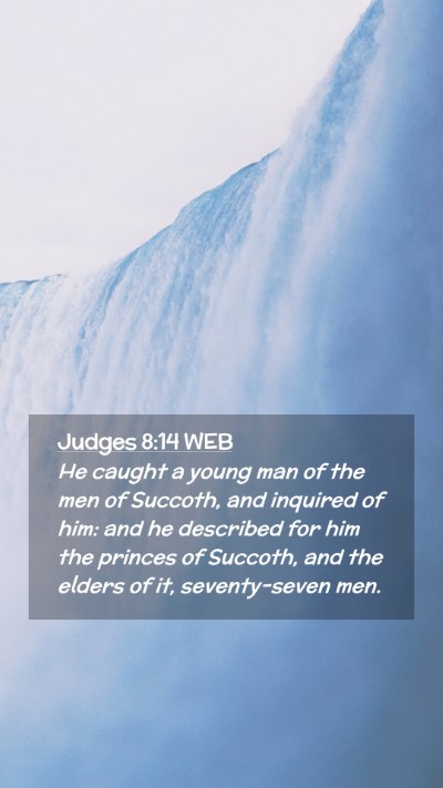 Picture 02 - Judges 8:14 WEB Mobile Phone Wallpaper - He caught a young man of the men of Succoth, and - Mobile Bible Verse Wallpaper
