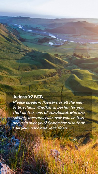 Picture 02 - Judges 9:2 WEB Mobile Phone Wallpaper - Please speak in the ears of all the men of - Mobile Bible Verse Wallpaper