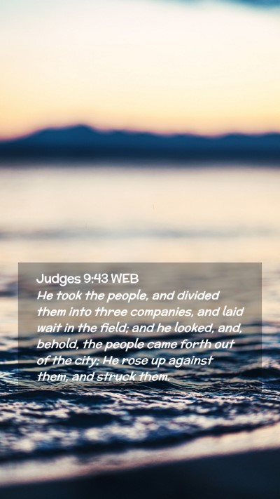 Picture 02 - Judges 9:43 WEB Mobile Phone Wallpaper - He took the people, and divided them into three - Mobile Bible Verse Wallpaper