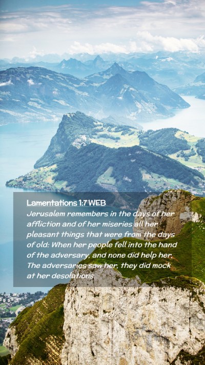 Picture 02 - Lamentations 1:7 WEB Mobile Phone Wallpaper - Jerusalem remembers in the days of her affliction - Mobile Bible Verse Wallpaper