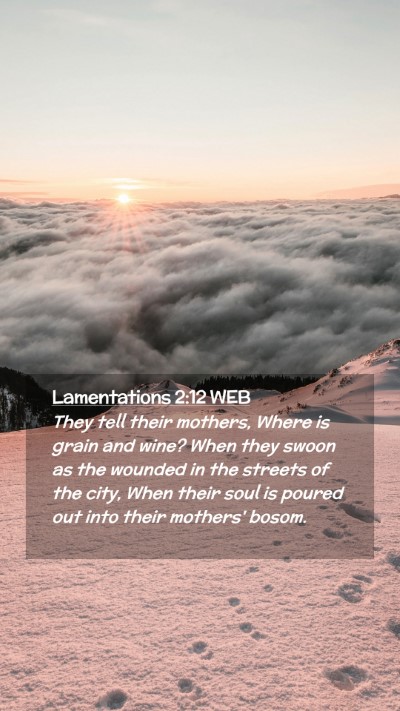 Picture 02 - Lamentations 2:12 WEB Mobile Phone Wallpaper - They tell their mothers, Where is grain and wine? - Mobile Bible Verse Wallpaper