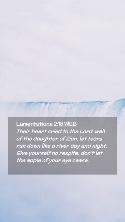 Picture 02 - Lamentations 2:18 WEB Mobile Phone Wallpaper - Their heart cried to the Lord: wall of the - Mobile Bible Verse Wallpaper
