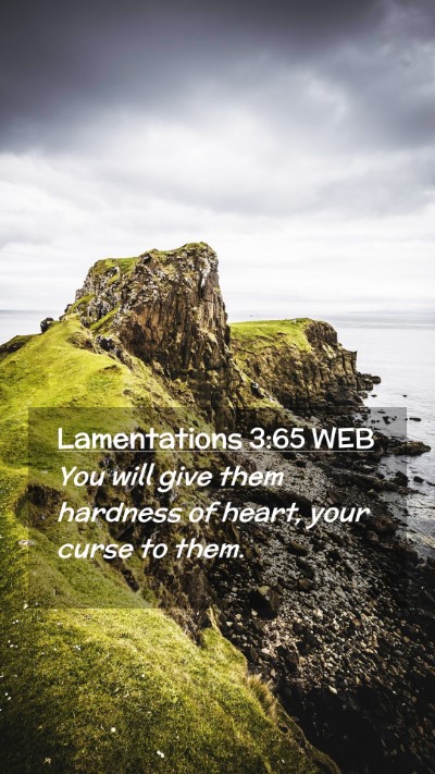 Picture 02 - Lamentations 3:65 WEB Mobile Phone Wallpaper - You will give them hardness of heart, your curse - Mobile Bible Verse Wallpaper