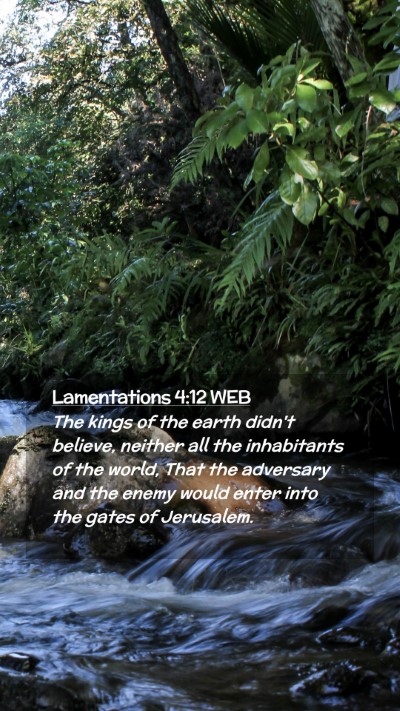Picture 02 - Lamentations 4:12 WEB Mobile Phone Wallpaper - The kings of the earth didn't believe, neither - Mobile Bible Verse Wallpaper