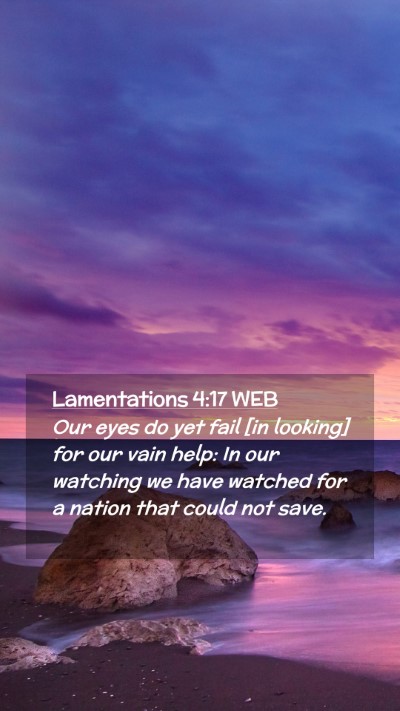 Picture 02 - Lamentations 4:17 WEB Mobile Phone Wallpaper - Our eyes do yet fail [in looking] for our vain - Mobile Bible Verse Wallpaper