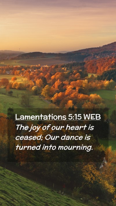 Picture 02 - Lamentations 5:15 WEB Mobile Phone Wallpaper - The joy of our heart is ceased; Our dance is - Mobile Bible Verse Wallpaper