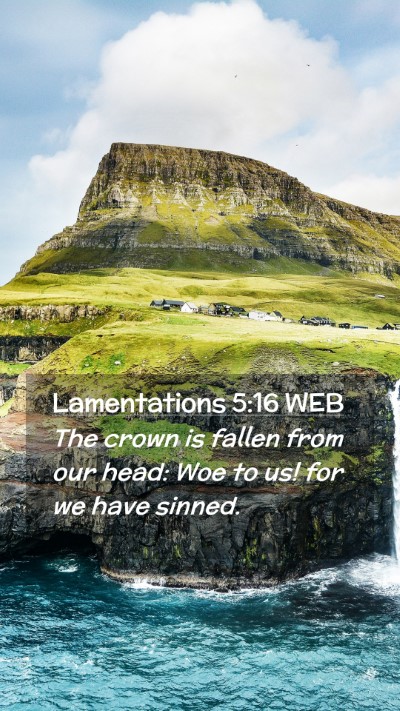 Picture 02 - Lamentations 5:16 WEB Mobile Phone Wallpaper - The crown is fallen from our head: Woe to us! for - Mobile Bible Verse Wallpaper