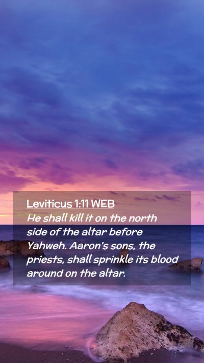 Picture 02 - Leviticus 1:11 WEB Mobile Phone Wallpaper - He shall kill it on the north side of the altar - Mobile Bible Verse Wallpaper