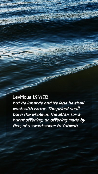 Picture 02 - Leviticus 1:9 WEB Mobile Phone Wallpaper - but its innards and its legs he shall wash with - Mobile Bible Verse Wallpaper