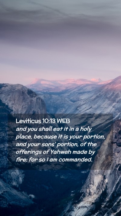 Picture 02 - Leviticus 10:13 WEB Mobile Phone Wallpaper - and you shall eat it in a holy place, because it - Mobile Bible Verse Wallpaper
