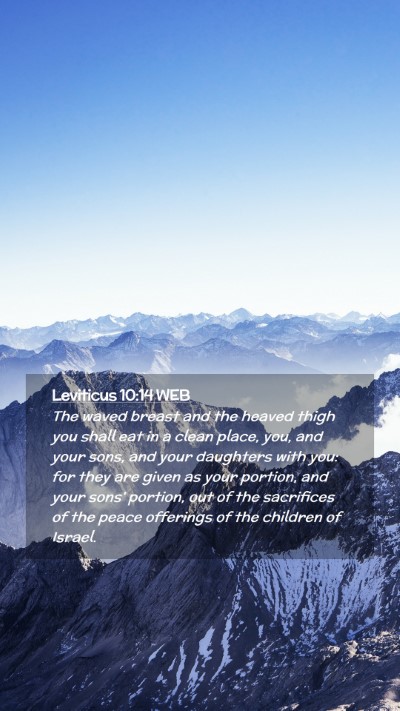 Picture 02 - Leviticus 10:14 WEB Mobile Phone Wallpaper - The waved breast and the heaved thigh you shall - Mobile Bible Verse Wallpaper