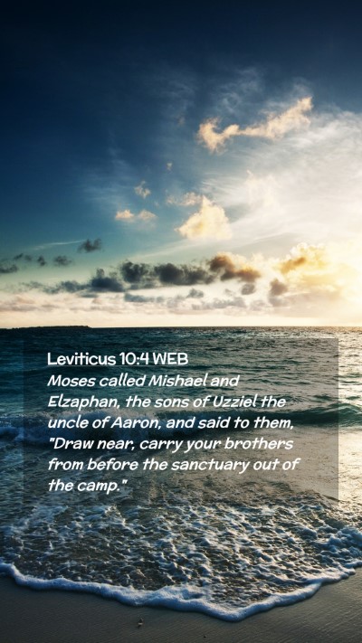Picture 02 - Leviticus 10:4 WEB Mobile Phone Wallpaper - Moses called Mishael and Elzaphan, the sons of - Mobile Bible Verse Wallpaper