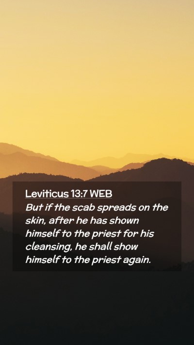 Picture 02 - Leviticus 13:7 WEB Mobile Phone Wallpaper - But if the scab spreads on the skin, after he has - Mobile Bible Verse Wallpaper