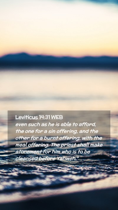 Picture 02 - Leviticus 14:31 WEB Mobile Phone Wallpaper - even such as he is able to afford, the one for a - Mobile Bible Verse Wallpaper