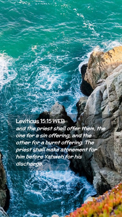 Picture 02 - Leviticus 15:15 WEB Mobile Phone Wallpaper - and the priest shall offer them, the one for a - Mobile Bible Verse Wallpaper