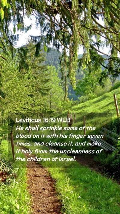 Picture 02 - Leviticus 16:19 WEB Mobile Phone Wallpaper - He shall sprinkle some of the blood on it with - Mobile Bible Verse Wallpaper