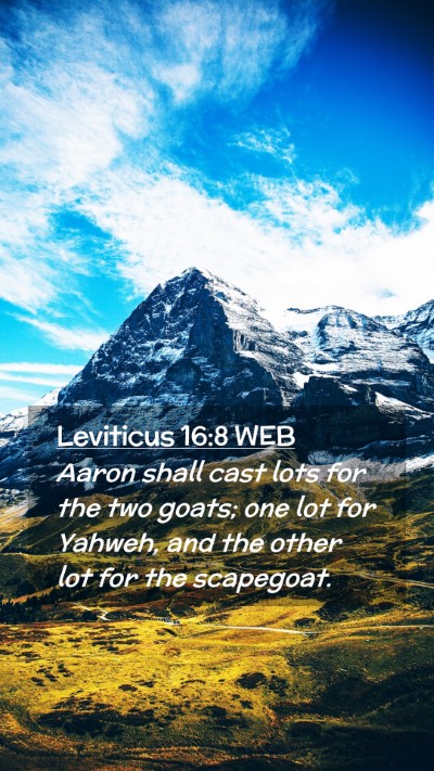 Picture 02 - Leviticus 16:8 WEB Mobile Phone Wallpaper - Aaron shall cast lots for the two goats; one lot - Mobile Bible Verse Wallpaper