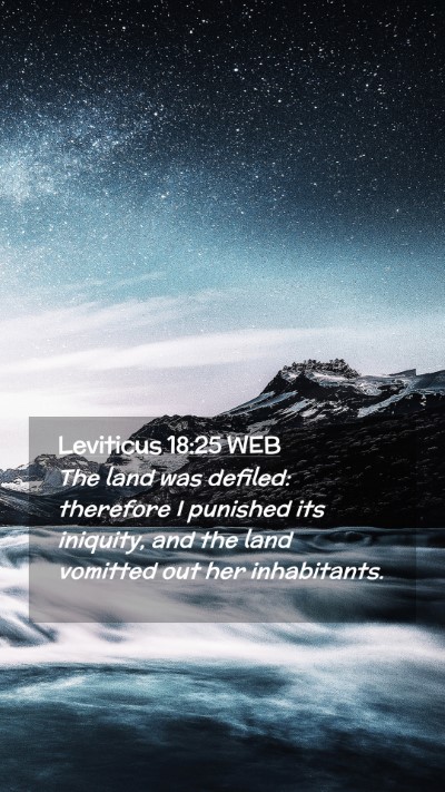 Picture 02 - Leviticus 18:25 WEB Mobile Phone Wallpaper - The land was defiled: therefore I punished its - Mobile Bible Verse Wallpaper