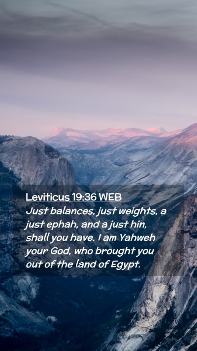 Picture 02 - Leviticus 19:36 WEB Mobile Phone Wallpaper - Just balances, just weights, a just ephah, and a - Mobile Bible Verse Wallpaper