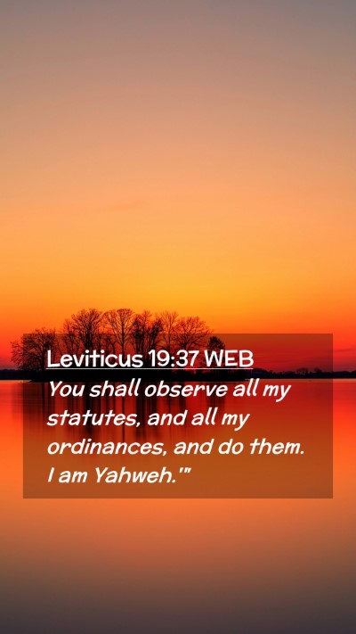 Picture 02 - Leviticus 19:37 WEB Mobile Phone Wallpaper - You shall observe all my statutes, and all my - Mobile Bible Verse Wallpaper