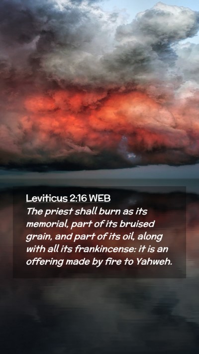 Picture 02 - Leviticus 2:16 WEB Mobile Phone Wallpaper - The priest shall burn as its memorial, part of - Mobile Bible Verse Wallpaper